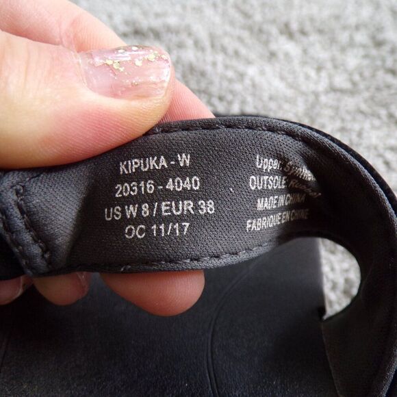 Olukai black flip flop beach sandals 8 - Picture 7 of 10